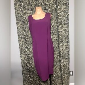 Ashro Purple Sheath Sleeveless Dress Size: 12